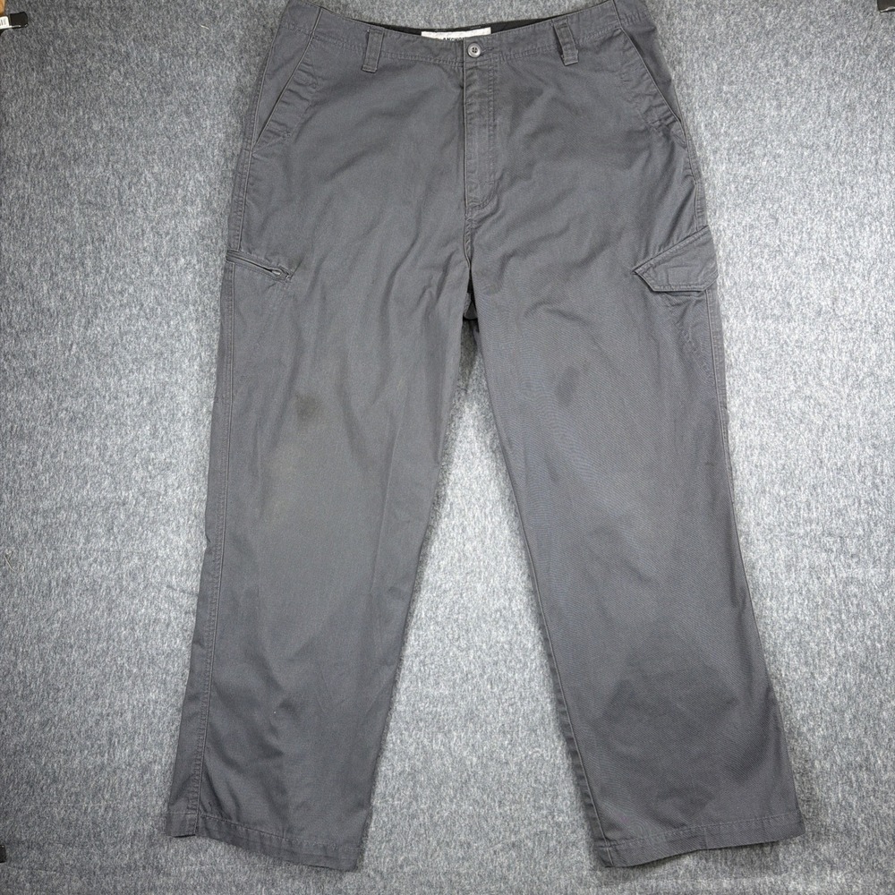 VTG‎ Anchor Blue Chino Pants Men's Size 38x32 Grey Baggy Skater Y2K Stained
